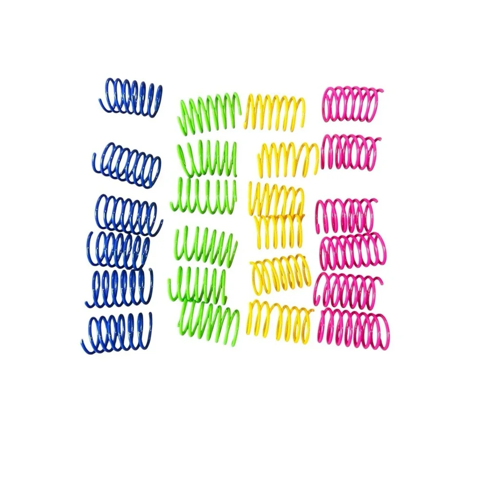 NEW lot of 12 spring cat toys blue green yellow pink